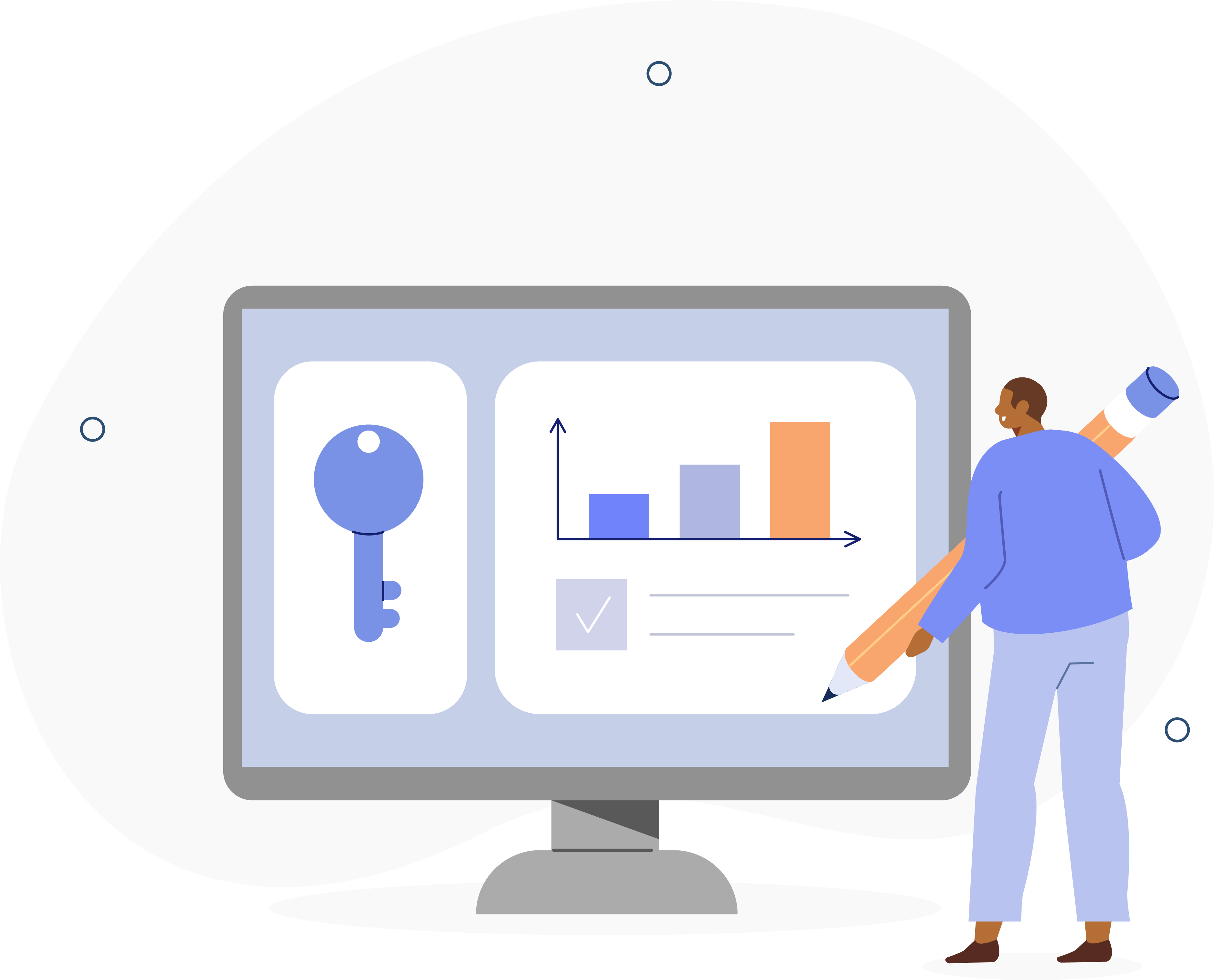 person-in-front-of-giant-screen-taking-part-in-decision-making An employee standing in front of a giant screen taking part in decision making